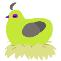 nonary, a lime and grey chicken