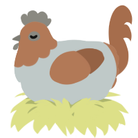 A silver and brown chicken with a head pattern