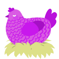 A orchid and amethyst chicken with a lace pattern