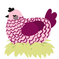 A rose and wine chicken with a lace pattern