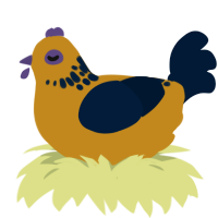 Gemstone, a ochre and tumblr chicken with a neck-speckle pattern