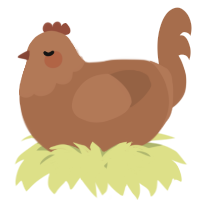A brown chicken with a head pattern